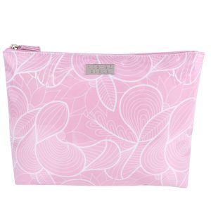 Pastel swirl extra large flat cosmetic bag