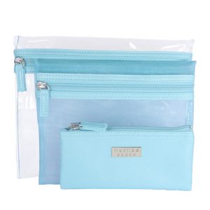 Jenna trio ice blue shimmer purse